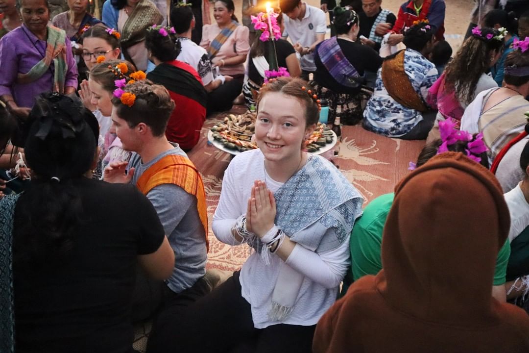 Emma Dufair with children on abroad Field Period